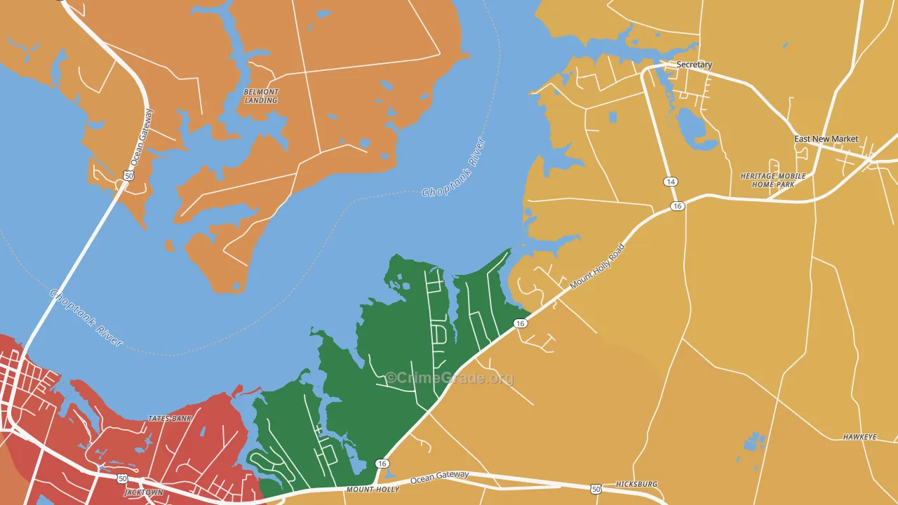 Gluckheim, MD Map of Burglary Rates