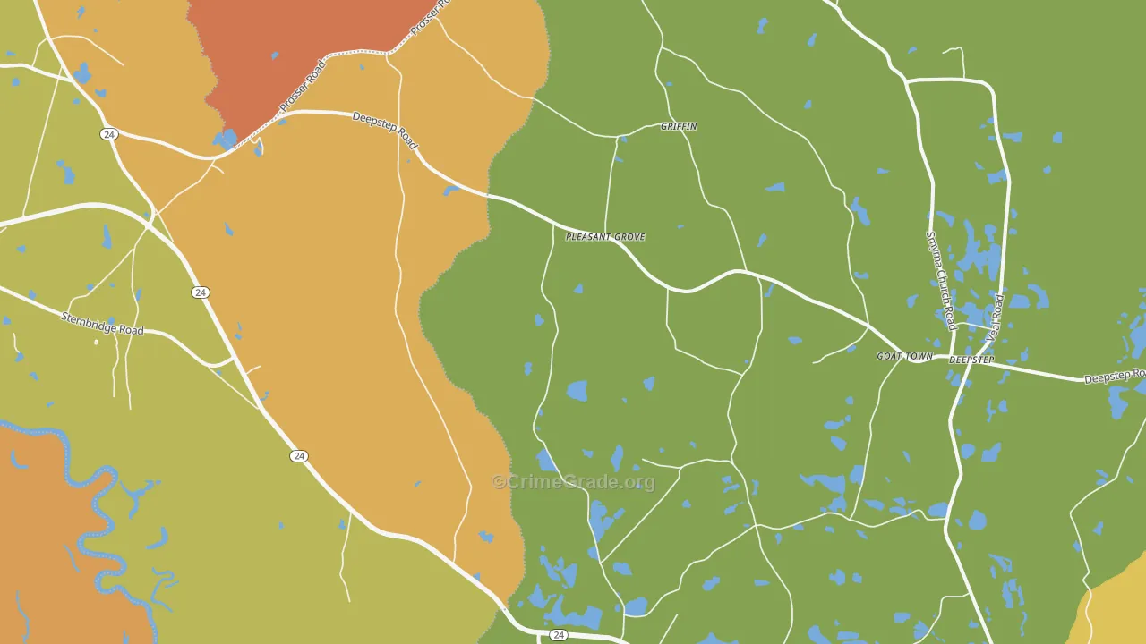 Goat Town, GA Map of Burglary Rates