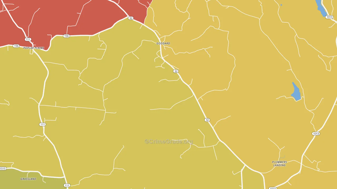 Goddard, KY Map of Burglary Rates