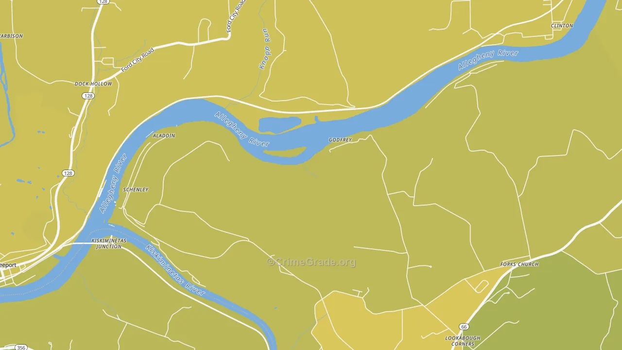 Godfrey, PA Map of Burglary Rates