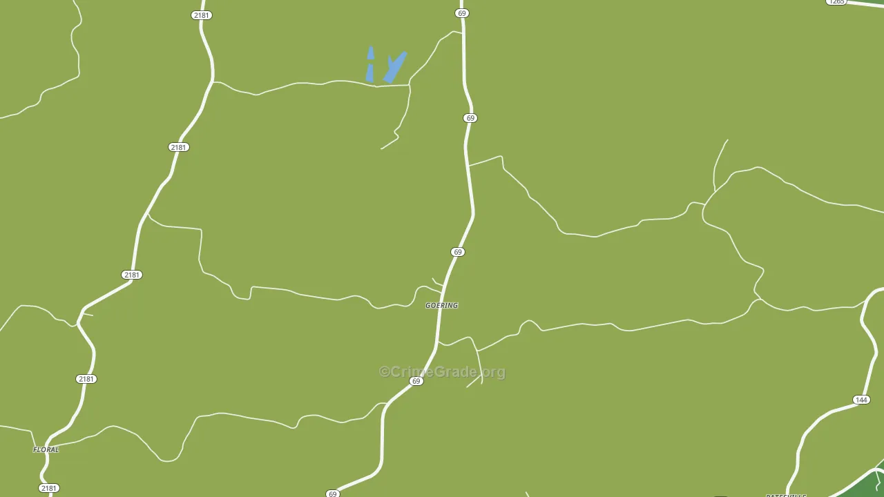 Goering, KY Map of Burglary Rates