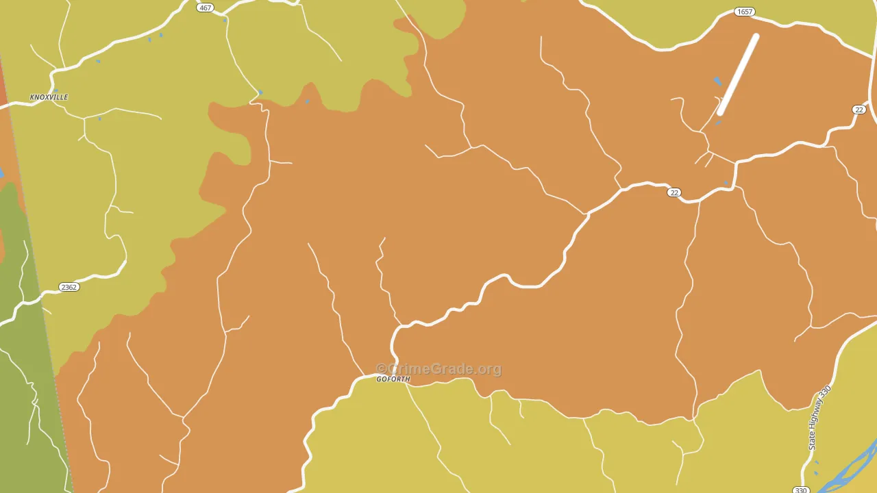 Goforth, KY Map of Burglary Rates