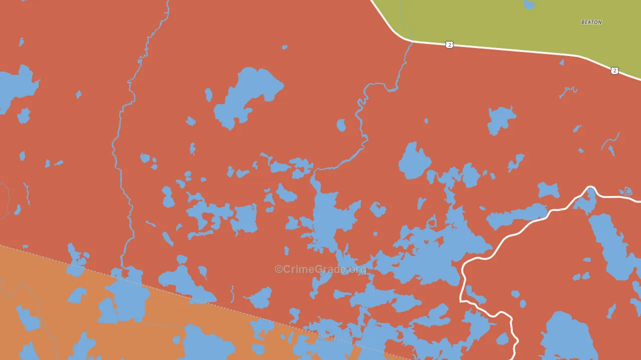 Gogebic, MI Map of Burglary Rates