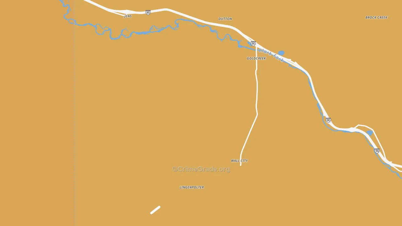 Gold Creek, MT Map of Burglary Rates