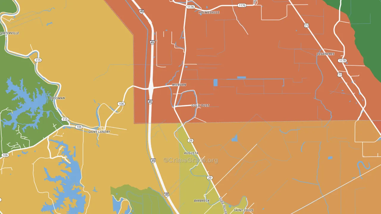 Gold Dust, LA Map of Burglary Rates