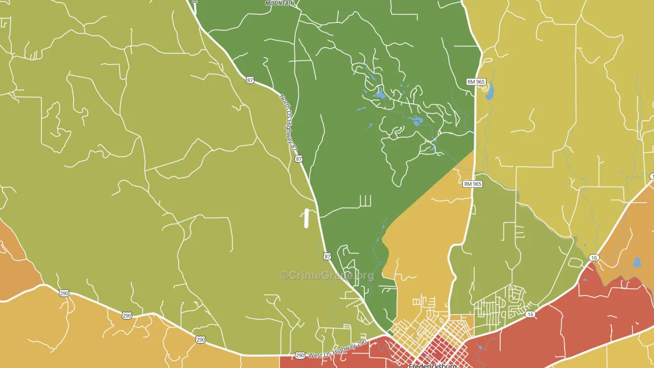 Gold, TX Map of Burglary Rates