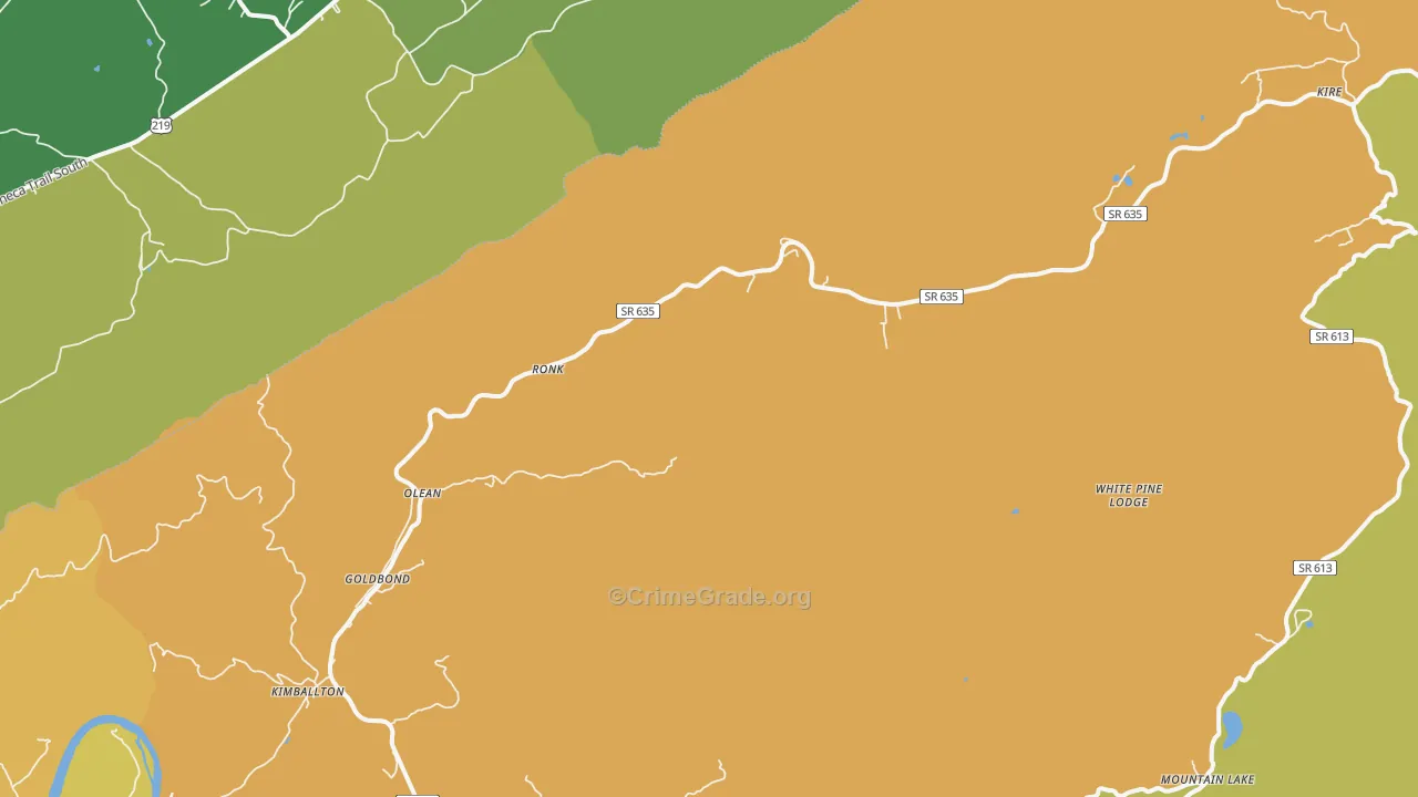 Goldbond, VA Map of Burglary Rates