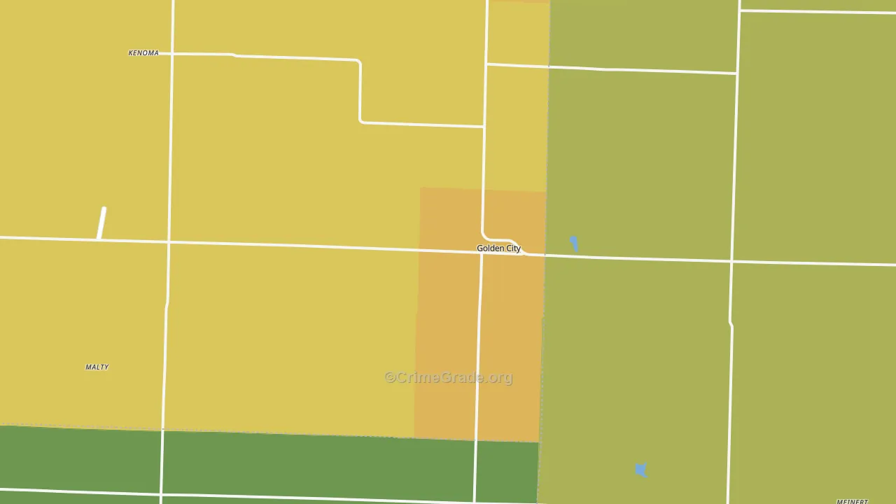 Golden City, MO Map of Burglary Rates