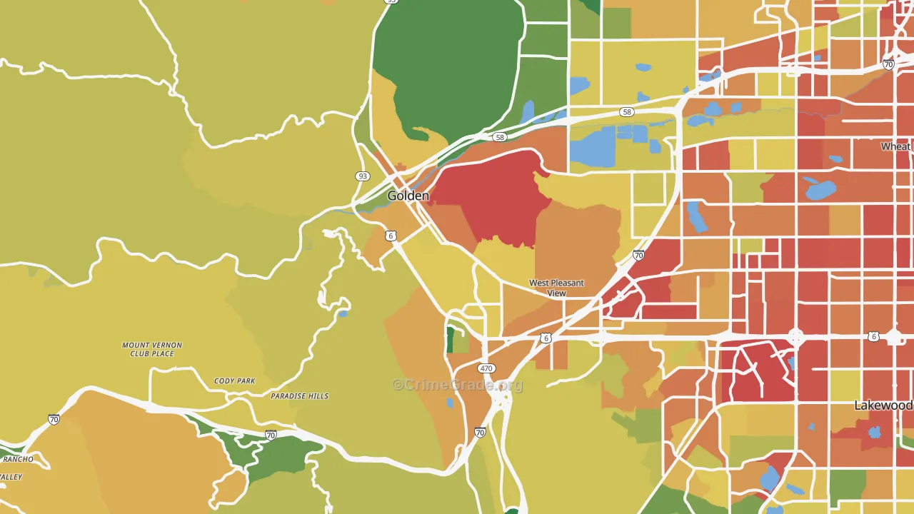 Golden, CO Map of Burglary Rates