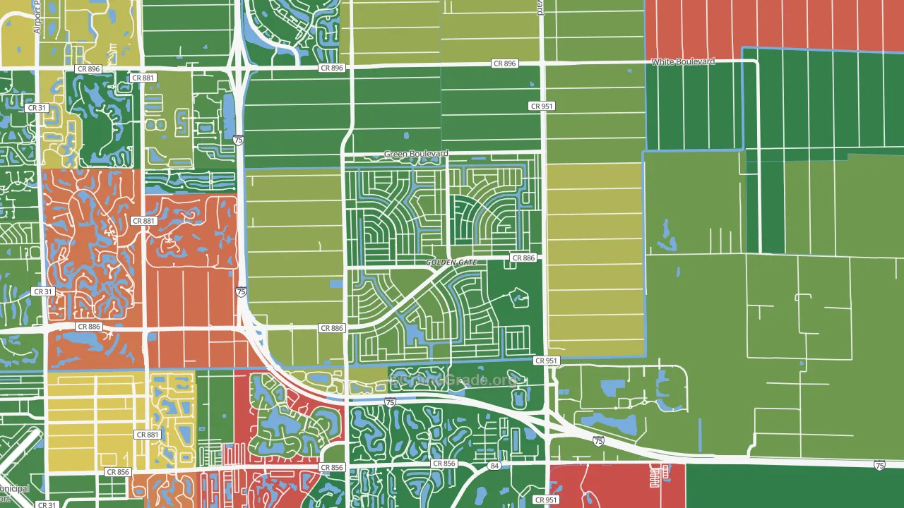 Golden Gate, FL Map of Burglary Rates