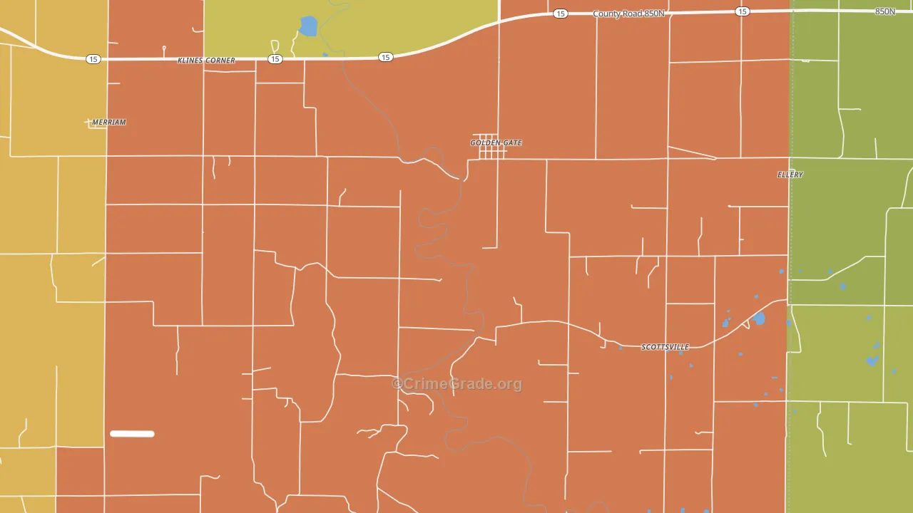Golden Gate, IL Map of Burglary Rates
