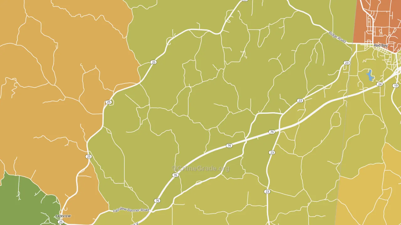 Golden, MS Map of Burglary Rates