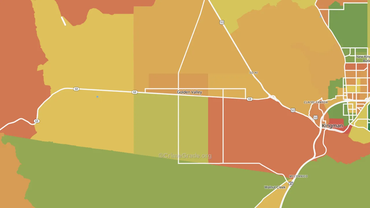 Golden Valley, AZ Map of Burglary Rates