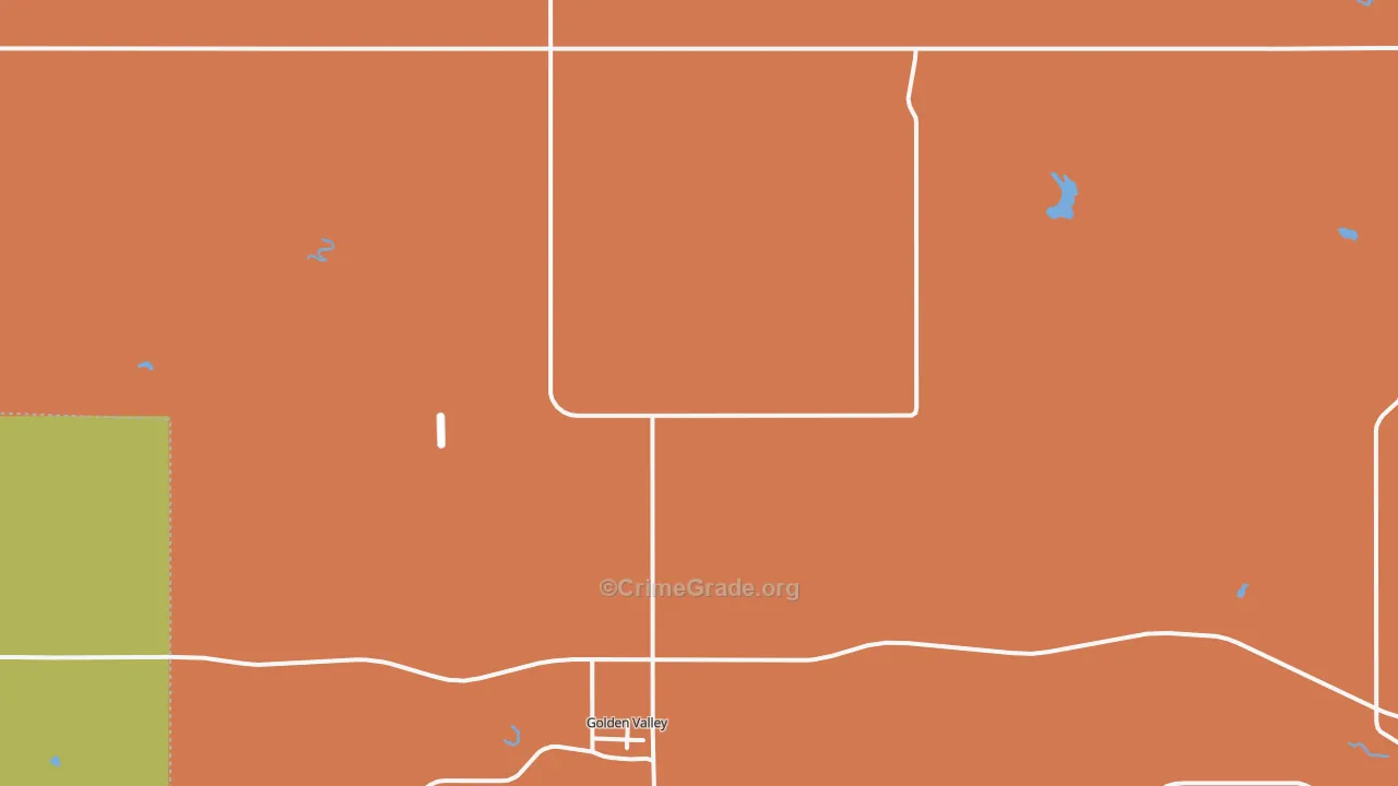 Golden Valley, ND Map of Burglary Rates