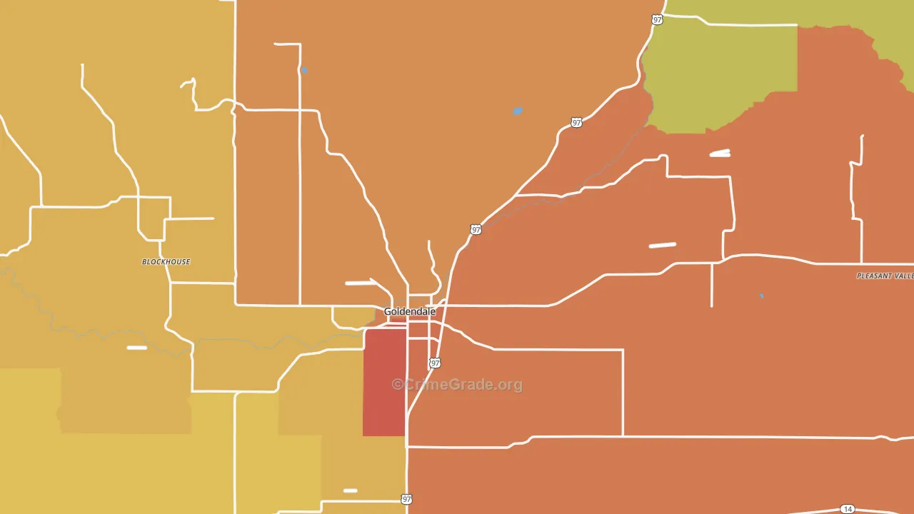 Goldendale, WA Map of Burglary Rates