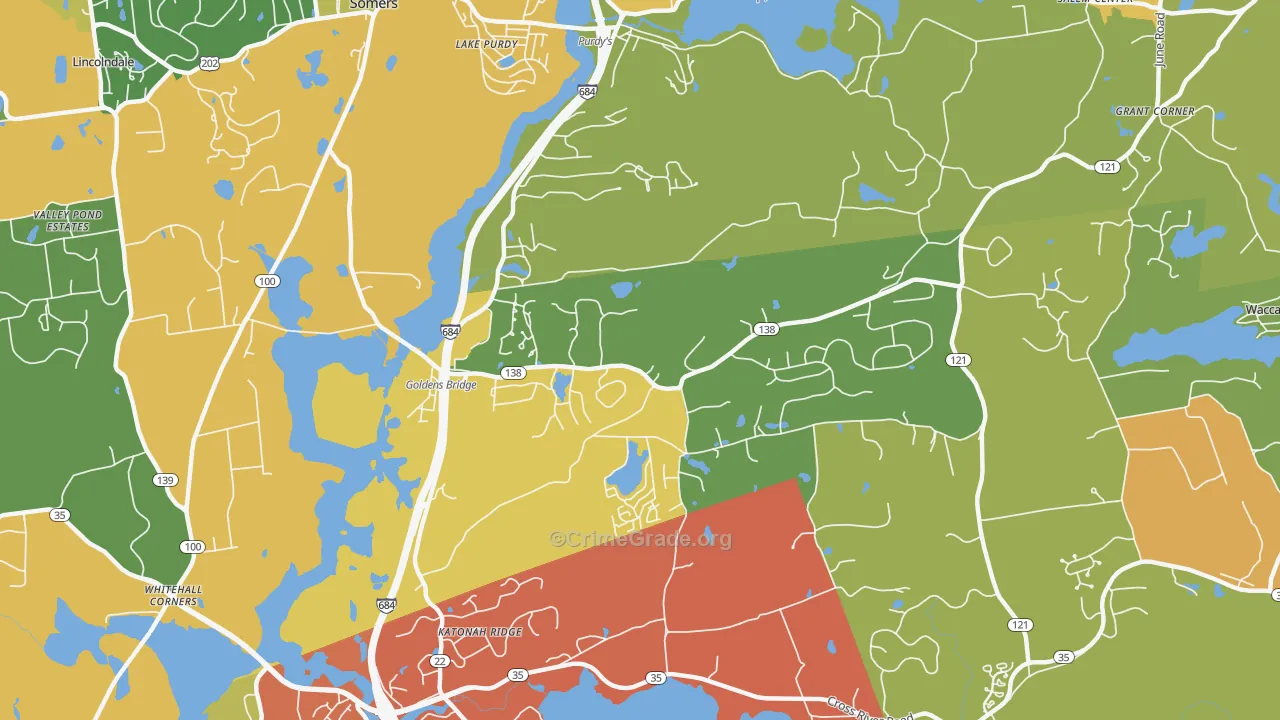 Goldens Bridge, NY Map of Burglary Rates