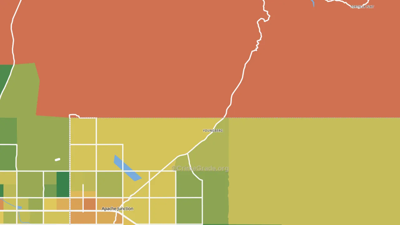 Goldfield, AZ Map of Burglary Rates