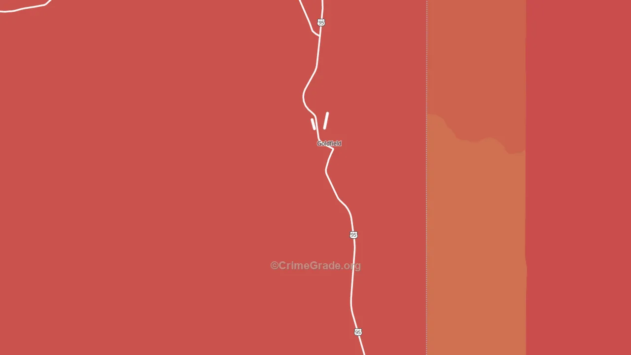 Goldfield, NV Map of Burglary Rates