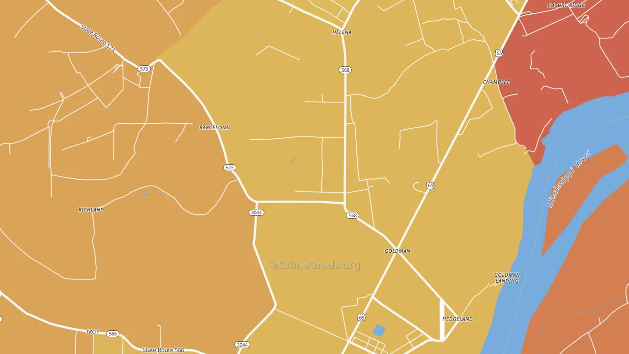 Goldman, LA Map of Burglary Rates