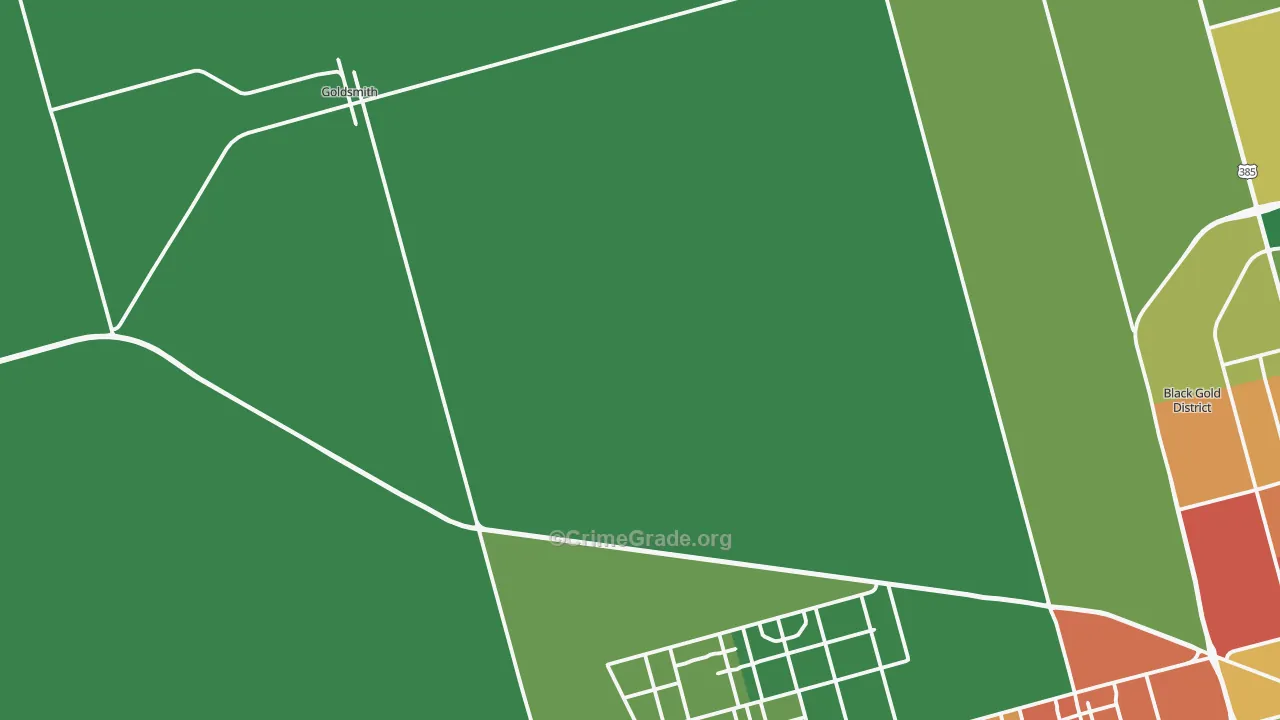 Goldsmith, TX Map of Burglary Rates