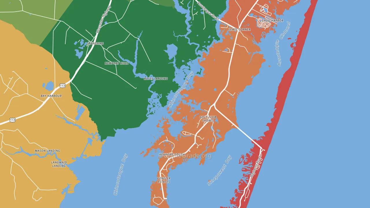 Golf Club Shores, MD Map of Burglary Rates