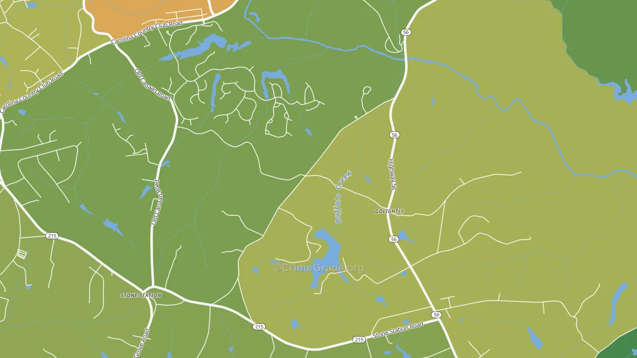 Golightly, SC Map of Burglary Rates