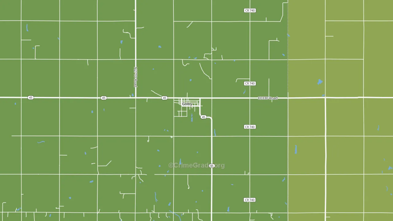 Goltry, OK Map of Burglary Rates