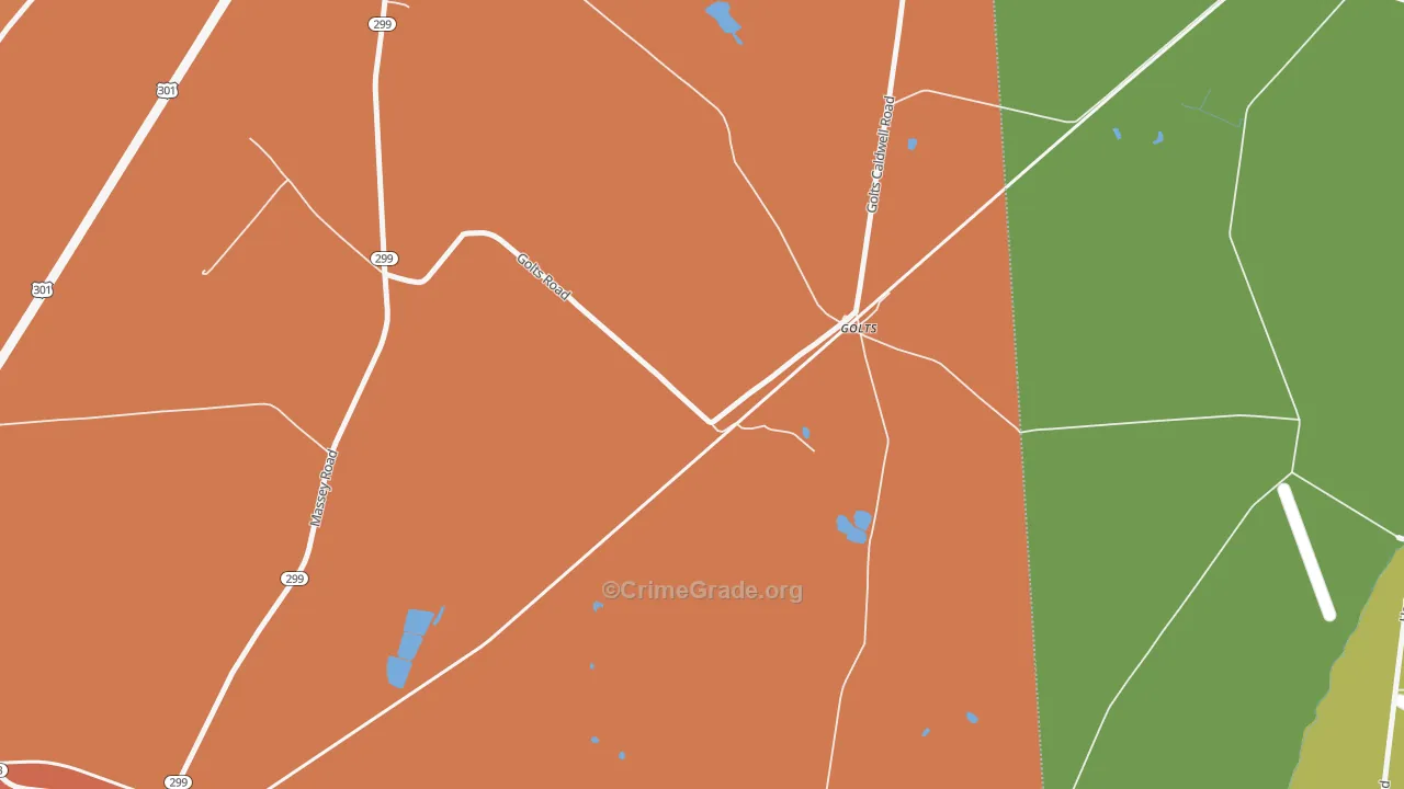 Golts, MD Map of Burglary Rates