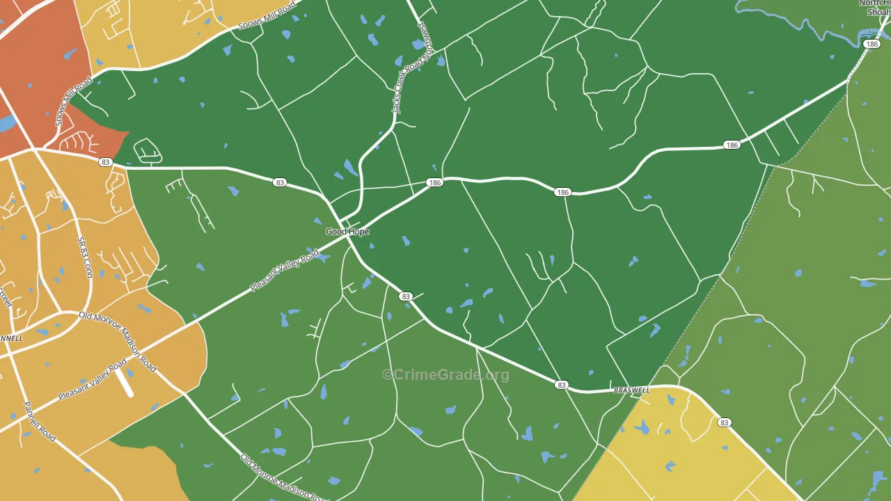 Good Hope, GA Map of Burglary Rates