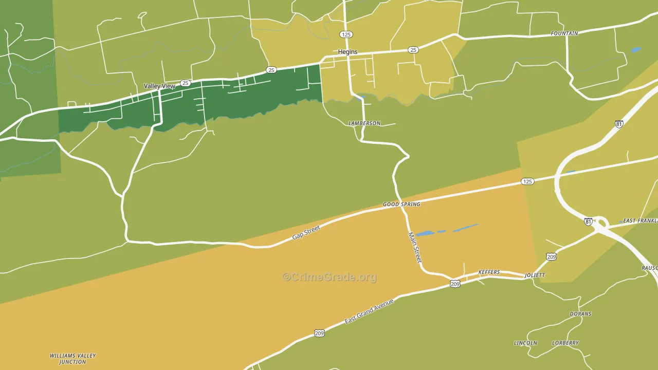 Good Spring, PA Map of Burglary Rates