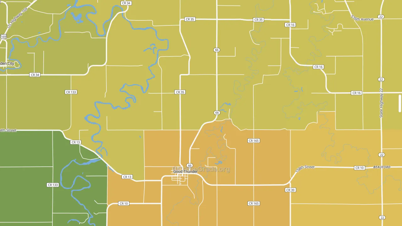 Good Thunder, MN Map of Burglary Rates