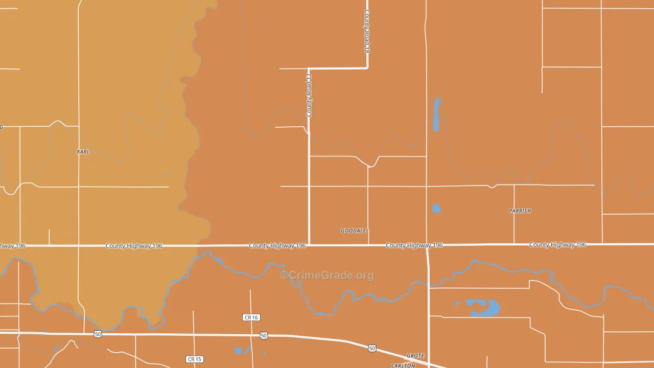Goodale, CO Map of Burglary Rates