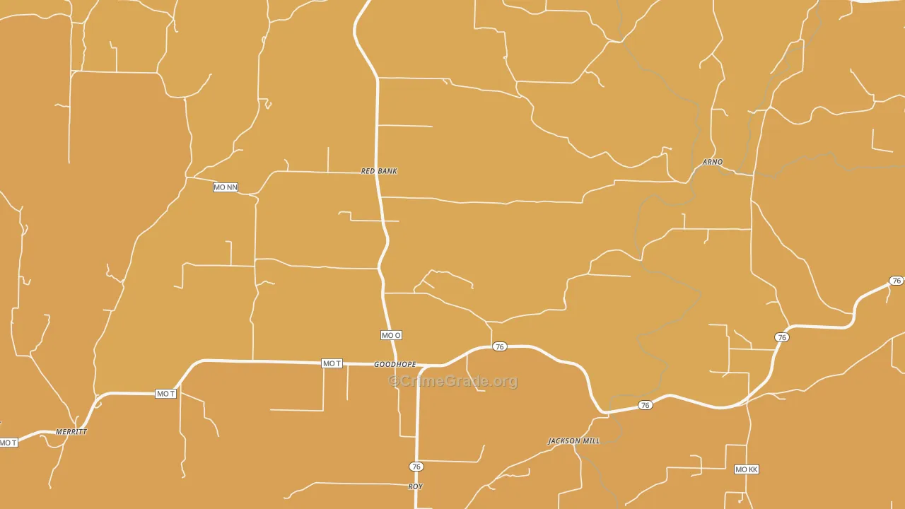 Goodhope, MO Map of Burglary Rates
