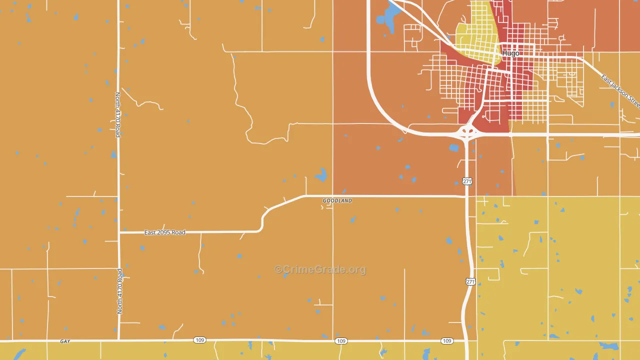 Goodland, OK Map of Burglary Rates