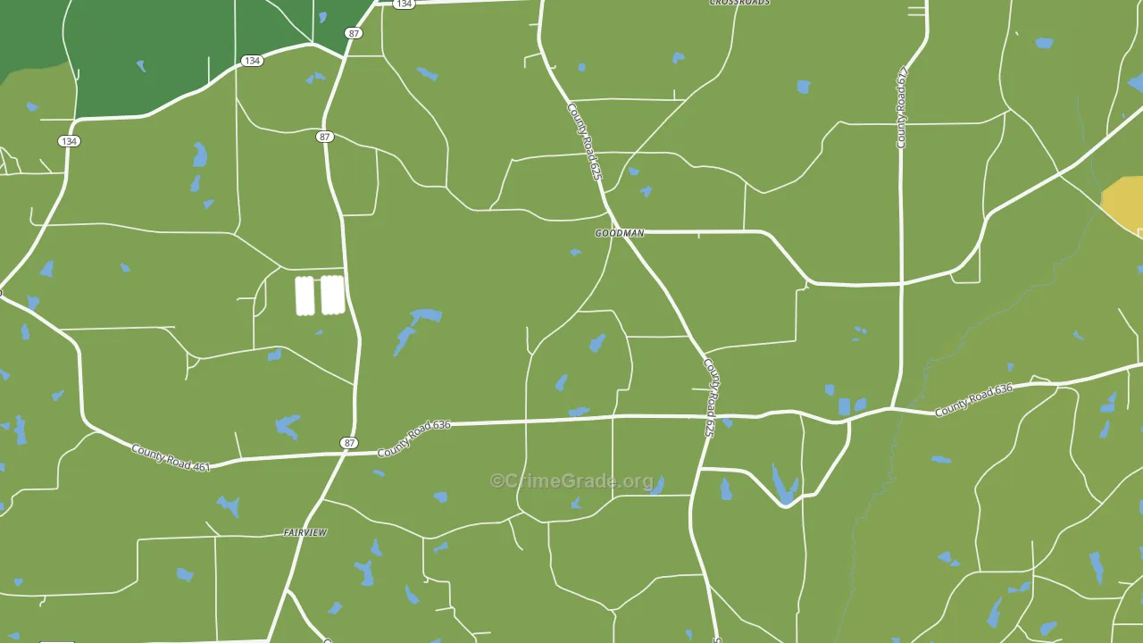 Goodman, AL Map of Burglary Rates