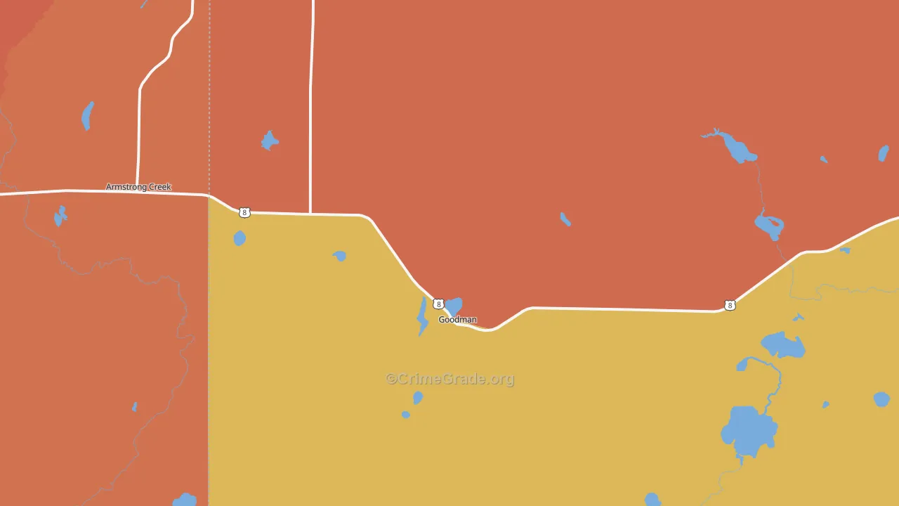 Goodman, WI Map of Burglary Rates