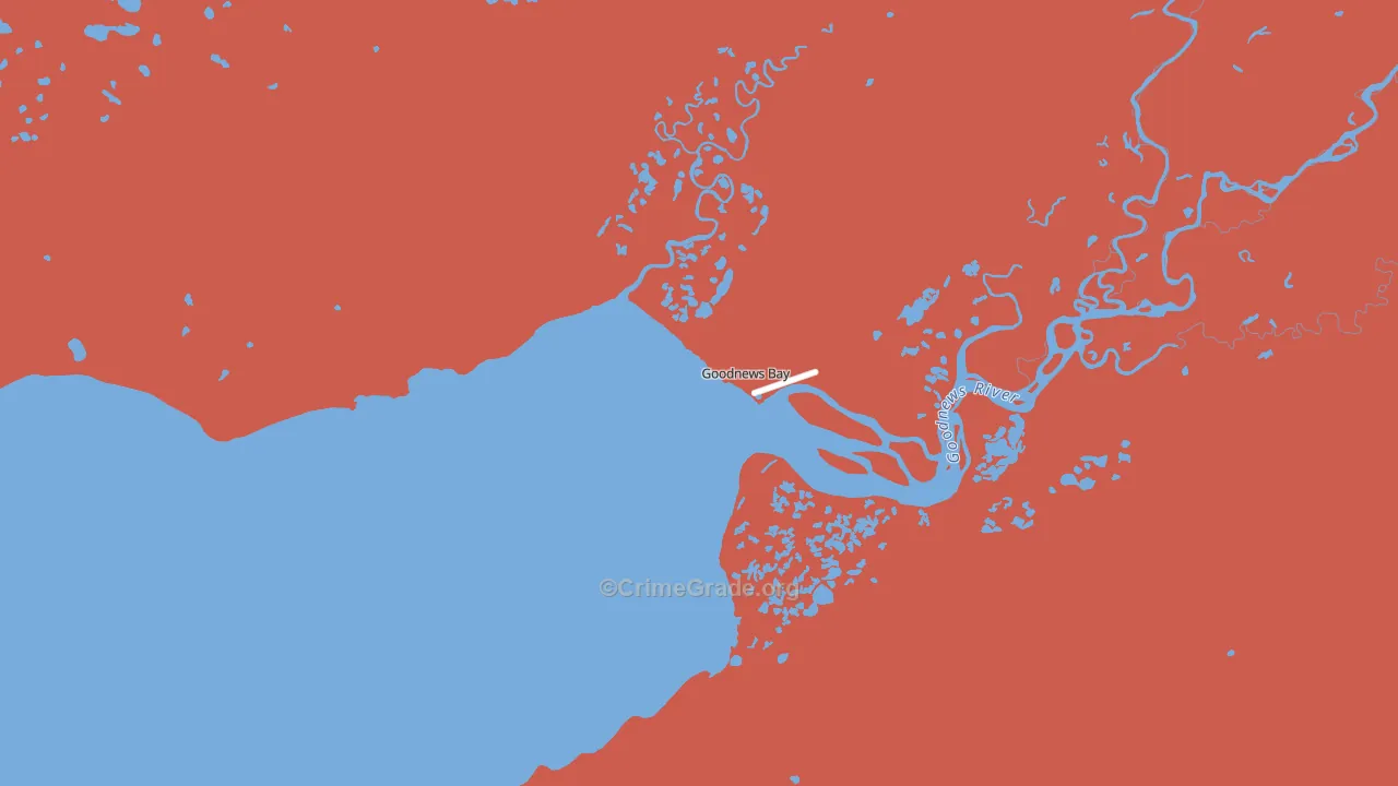Goodnews Bay, AK Map of Burglary Rates