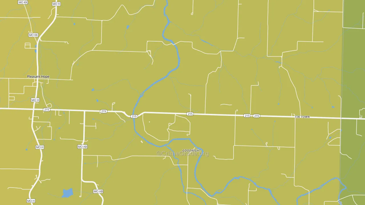 Goodnight, MO Map of Burglary Rates