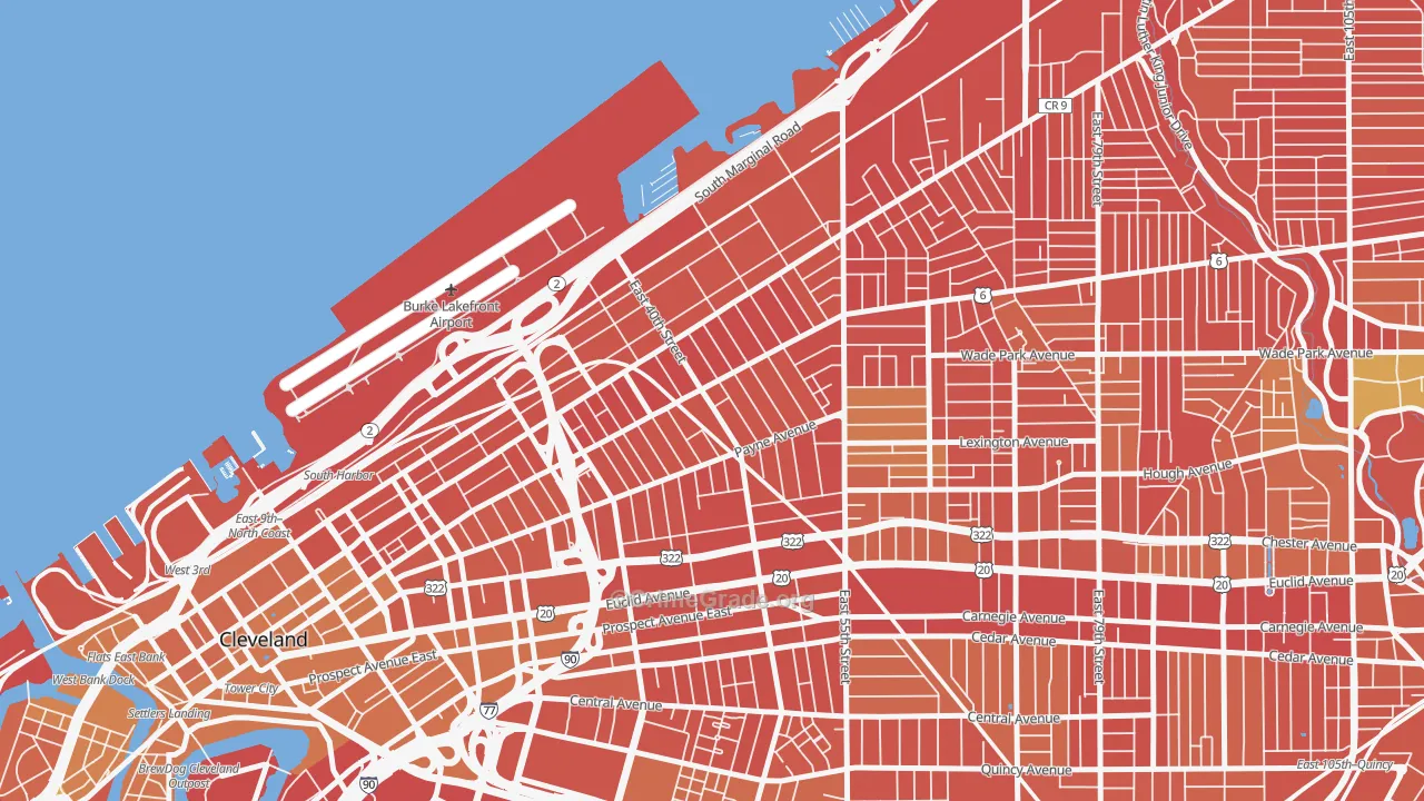 Goodrich-Kirtland Park, Cleveland, OH Map of Burglary Rates