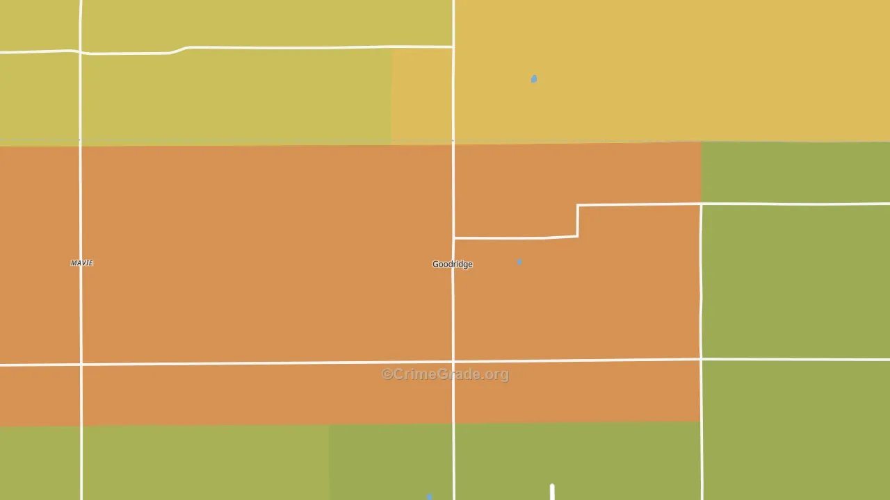 Goodridge, MN Map of Burglary Rates