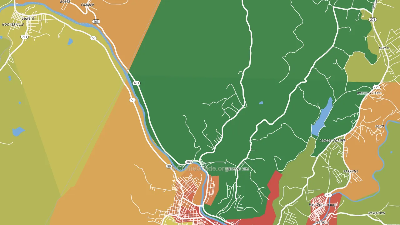 Goods Corner, PA Map of Burglary Rates