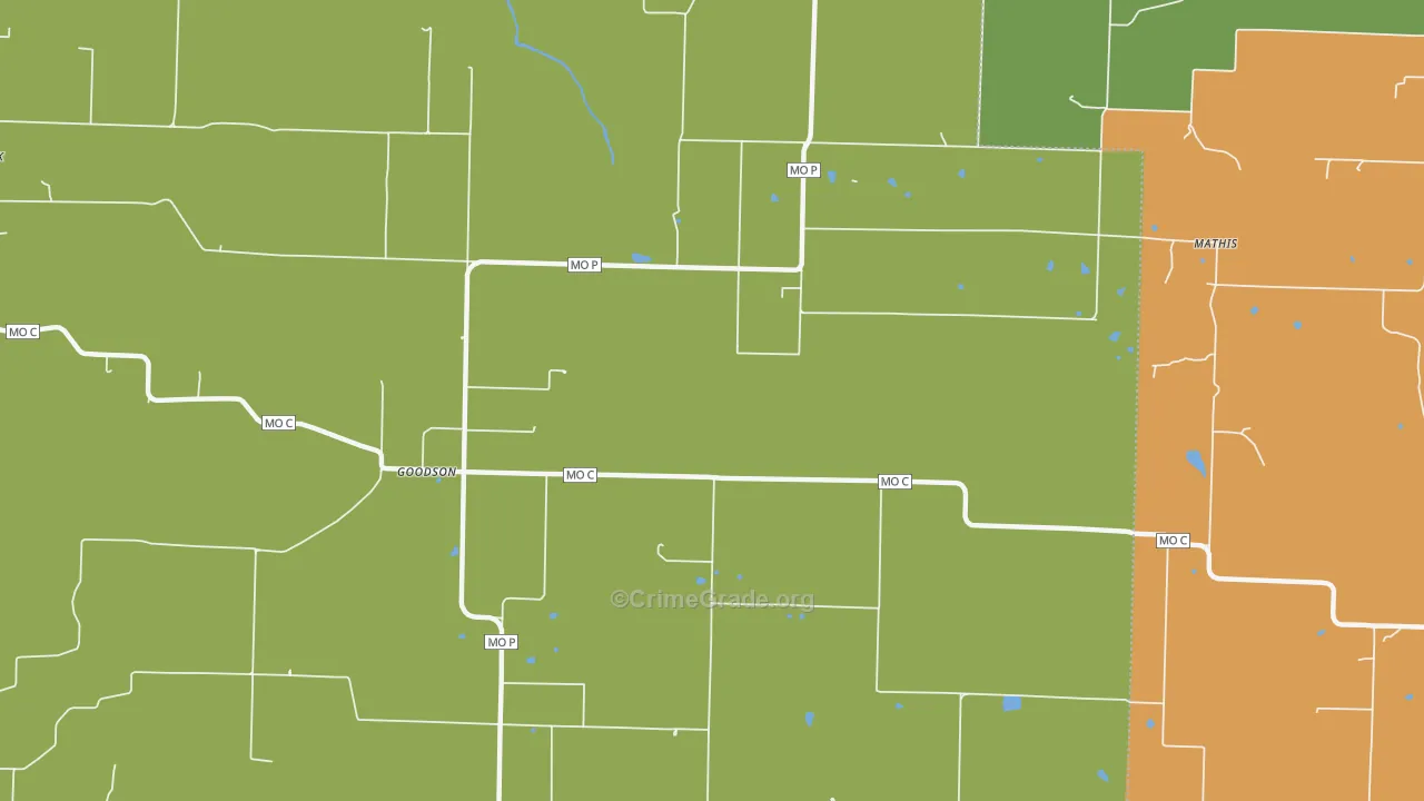 Goodson, MO Map of Burglary Rates