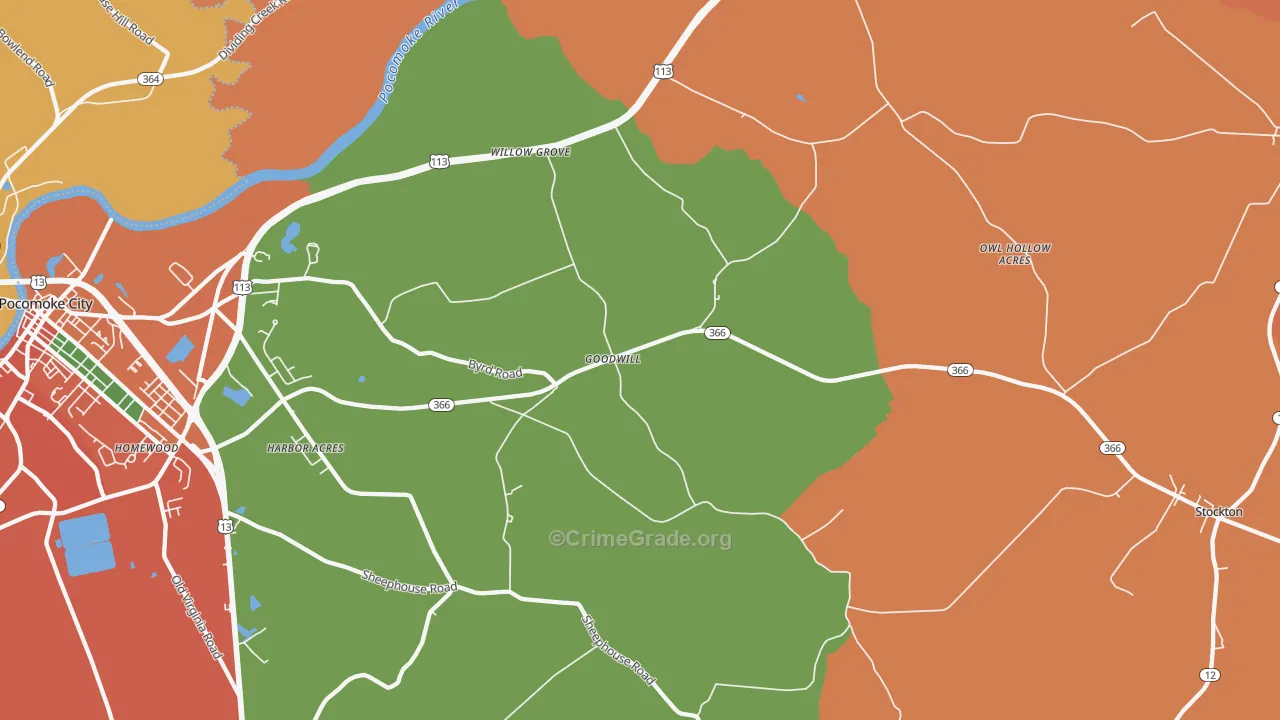Goodwill, MD Map of Burglary Rates