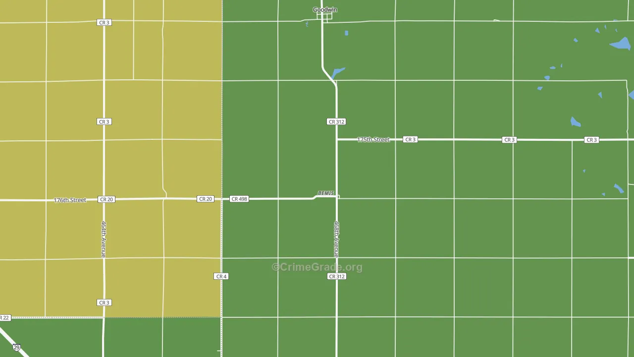 Goodwin, SD Map of Burglary Rates