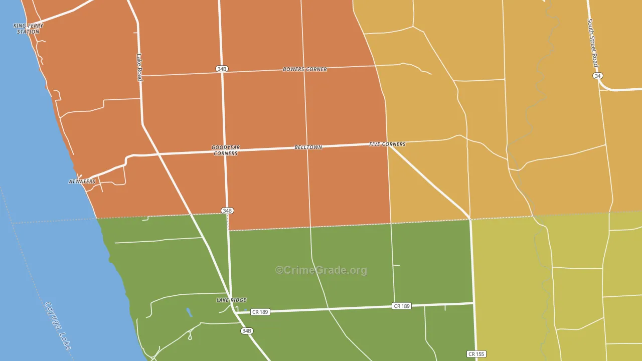 Goodyear Corners, NY Map of Burglary Rates