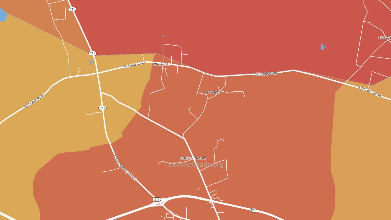 Goose Hollow, NC Map of Burglary Rates