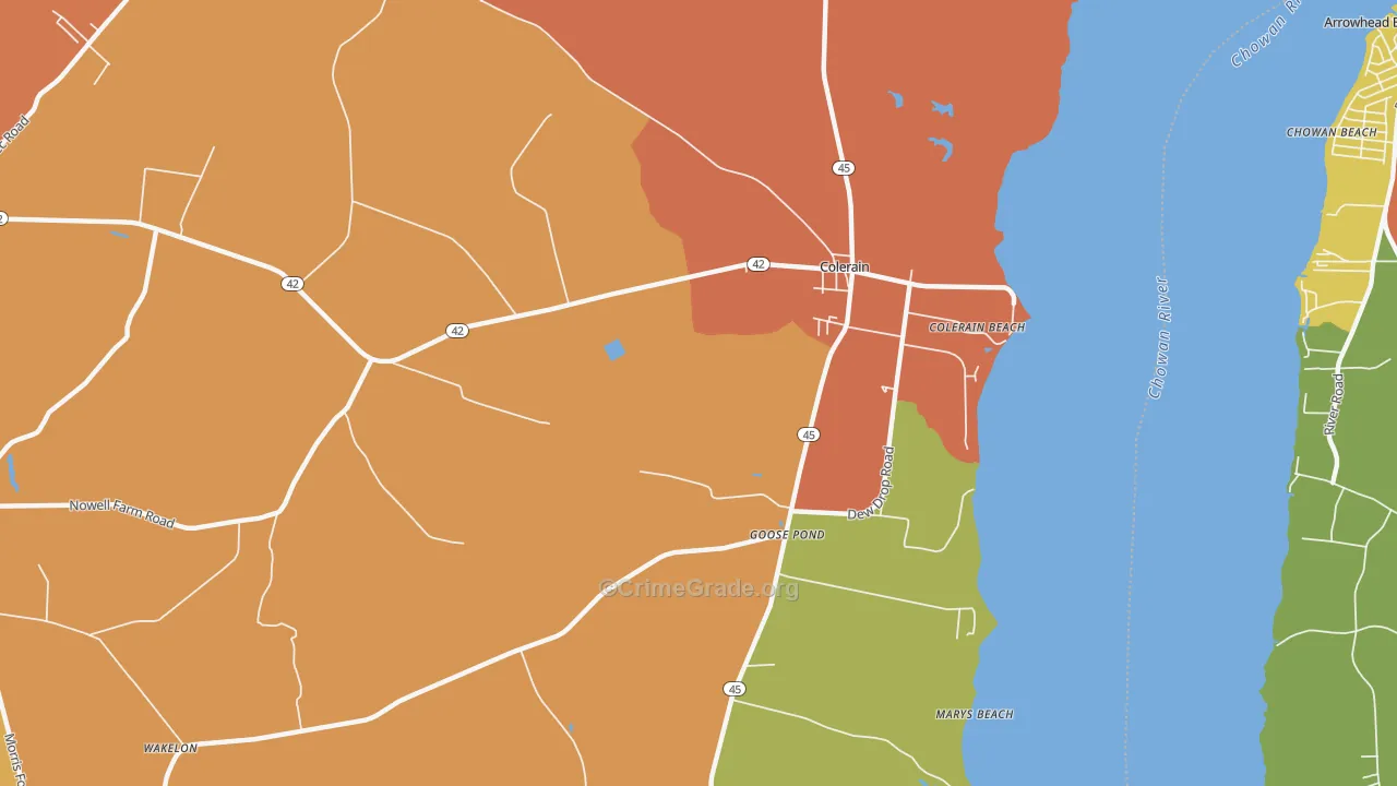 Goose Pond, NC Map of Burglary Rates