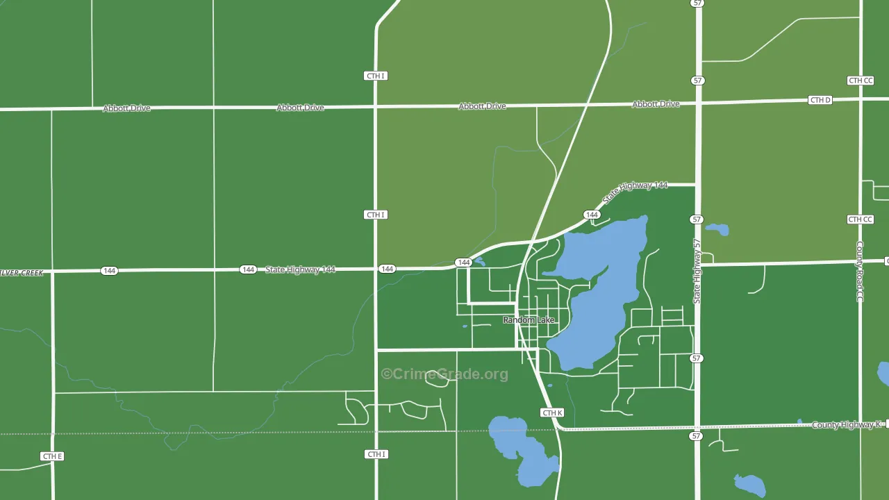 Gooseville, WI Map of Burglary Rates