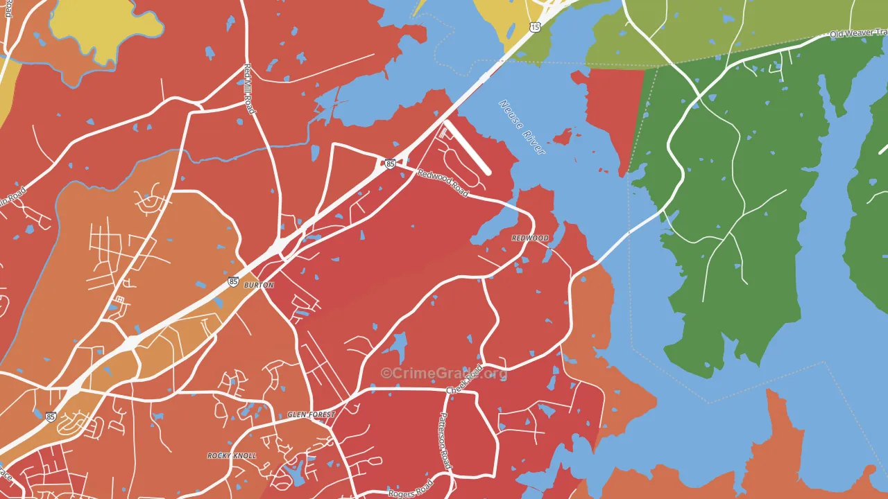 Gorman, NC Map of Burglary Rates