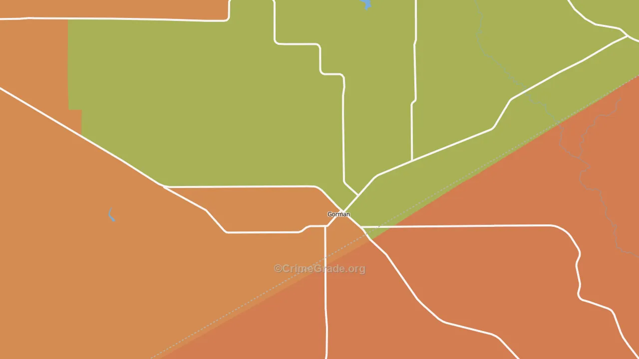 Gorman, TX Map of Burglary Rates